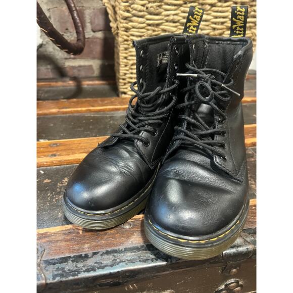 Dr. Martens 1460 Combat Boots Kids Black Size 3 - Picture 4 of 12